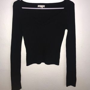 NWOT Aeropostale black vneck long sleeve shirt (M)
